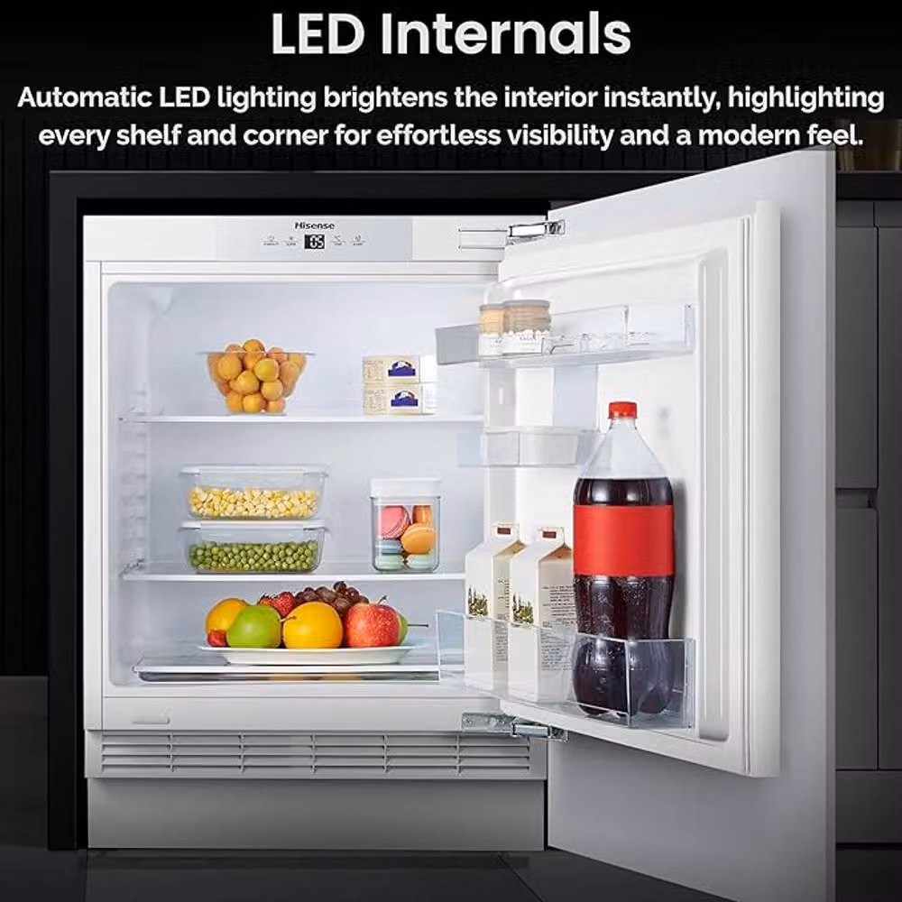 Teknix BITHUL4 Under Counter Fridge in White with Reversible Door and E Energy Rating – 3