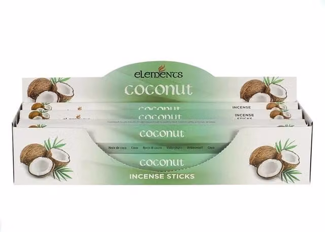 Elements Coconut Floral Incense Sticks, 6 Packets, Green