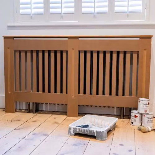 Airwave Vertical Line Style Radiator Cover, Unpainted MDF, Large – 2