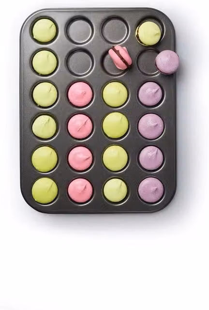 MasterClass Non-Stick Carbon Steel 24 Hole Macaroon Muffin Tray, Grey, W: 35 cm, D: 27 cm – 2