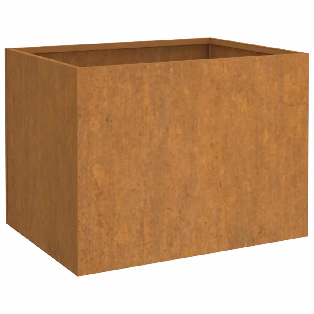 Berkfield Home Brown Corten Steel Ornamental Garden Planter Tub W: 62 cm, D: 47 cm, H: 46 cm – 2