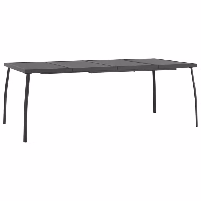 Berkfield Home Modern Anthracite Garden Table with Black Steel Wire Mesh, W/D/H: 200 x 100 x 72 cm