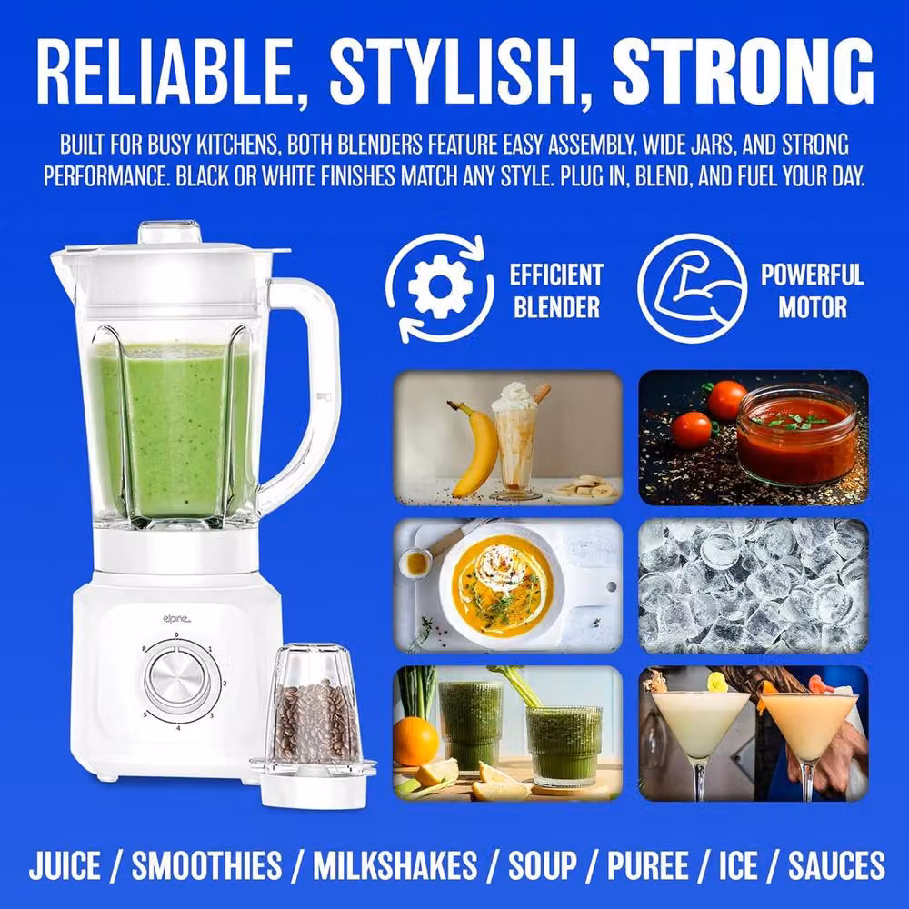 BARGAINS-GALORE 2 in 1 Multi Functional Blender with Grinder Jug, 600W, 5 Speed, White – 3