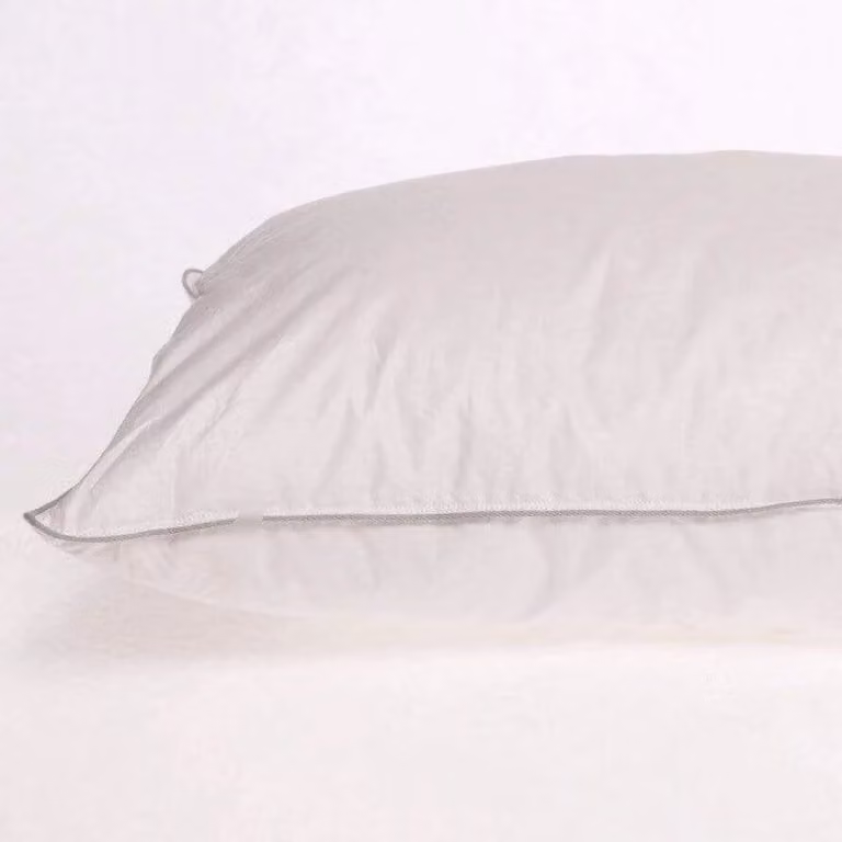 Cuddledown Breathable White Goose Feather and Down Mix Rectangular Pillows with Cotton Cover