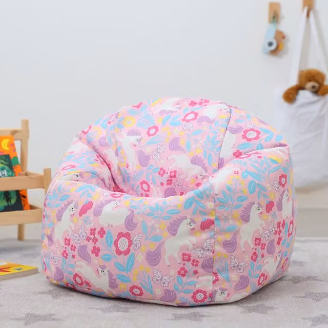 ICON Kids Unicorn Bean Bag Chair in Purple, Pink and Multicolour Fabric