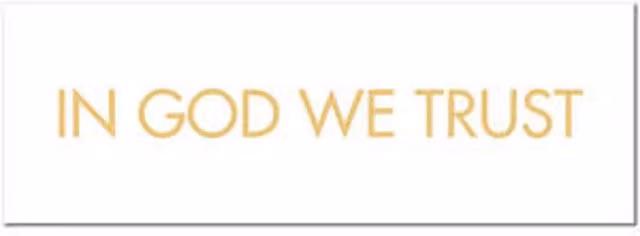 KDMK In God We Trust Gold Foil Typography Plaque in White