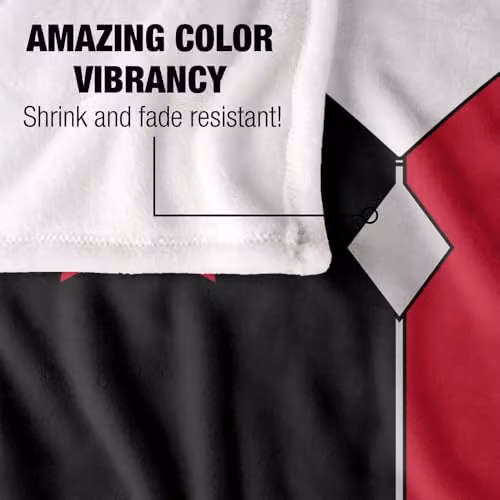 LOGOVISION Batman Harley Quinn New HQ Uniform Super Soft Fleece Throw Blanket, Multicolour, W: 127 cm x L: 152.4 cm – 3