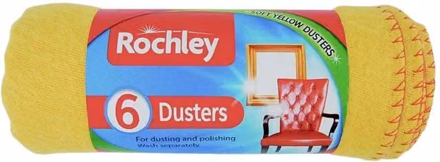 Rochley Standard Dusters, Pack of 6, Yellow