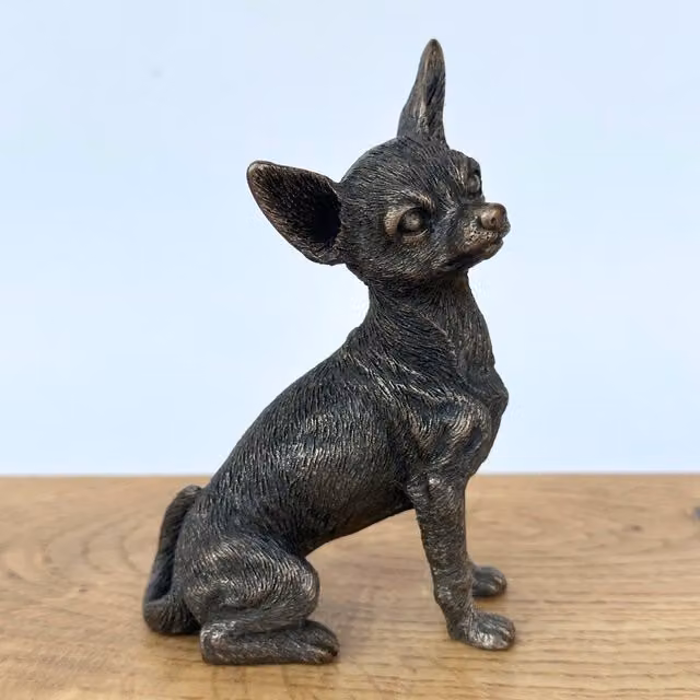 Animal Crackers Chihuahua Dog Miniature Collectable Figurine in Bronze – 1