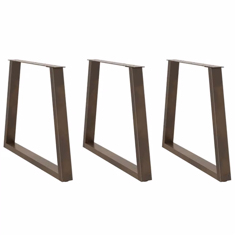 Berkfield Home V-Shape Dining Table Legs, 3 Piece Set, Brown Stainless Steel, H: 72-73.3 cm x W: 70 cm