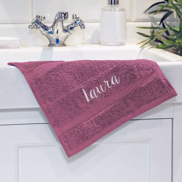 Duncan Stewart Personalised Fluffy Cotton Face Flannel in Purple