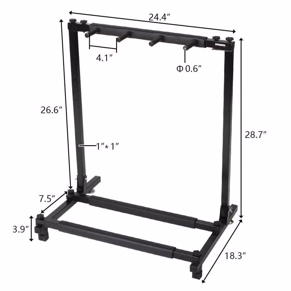 EONLION Foldable Acoustic and Electric Guitar Display Rack in Black – 2