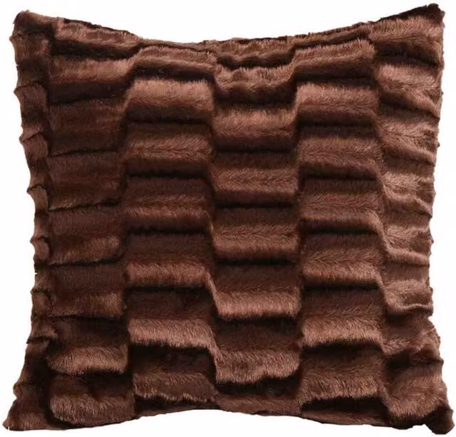 Intimates Soft Snug Fur Square Cushion in Brown