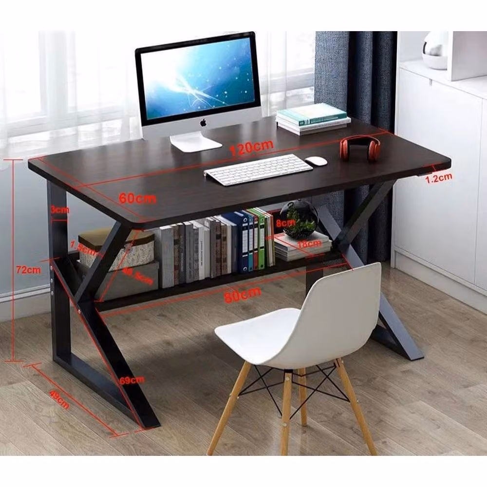 FLAVORA Modern Black Home Office Computer Desk and Laptop Workstation W/D: 100 x 100 cm – 2