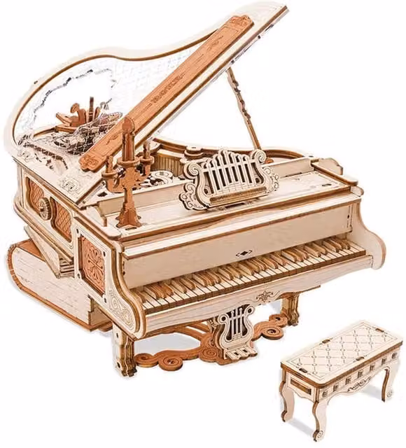 Syntego Cello 3D Wooden Musical Instrument Puzzle Game in Beige and Orange