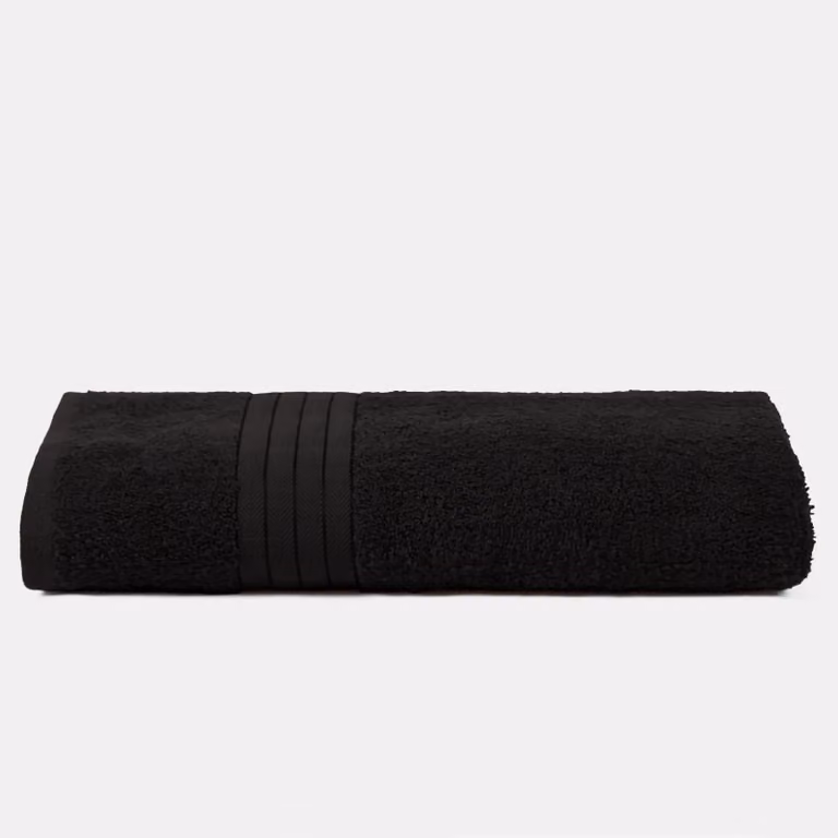 OHS Luxury Fluffy Black Cotton Terry Hand Towel