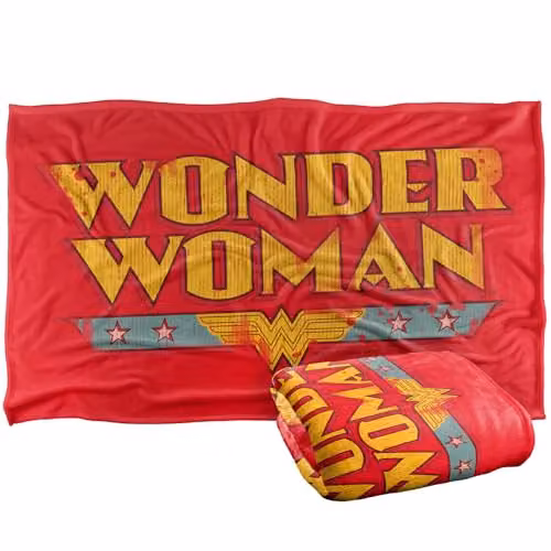 Warner Bros. DC Wonder Woman Logo Silky Touch Super Soft Fleece Throw Blanket, Multicolour, W: 91.44 cm x L: 147 cm