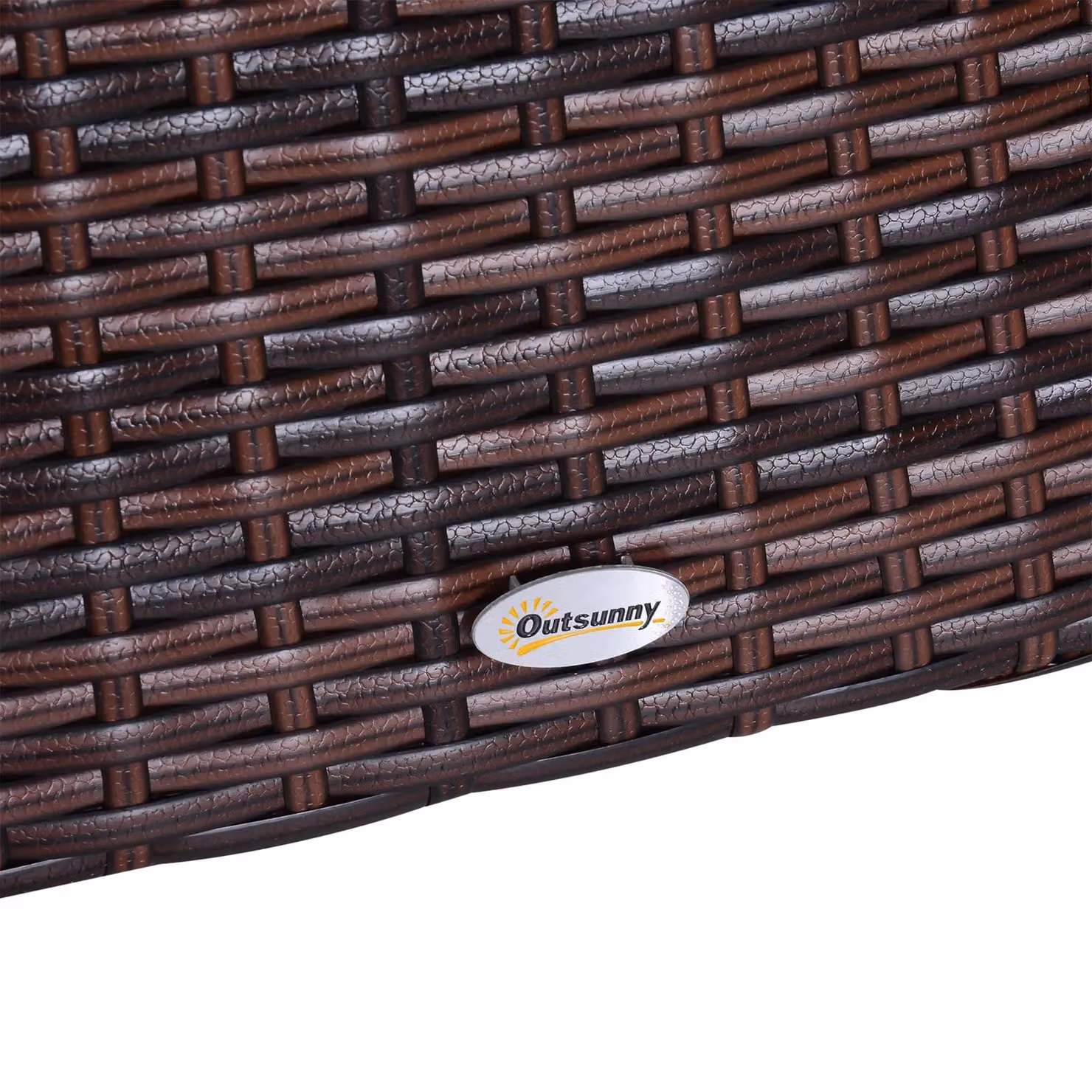 OUTSUNNY Brown Rattan Side Table with Umbrella Hole for Outdoor Garden and Patio – 6