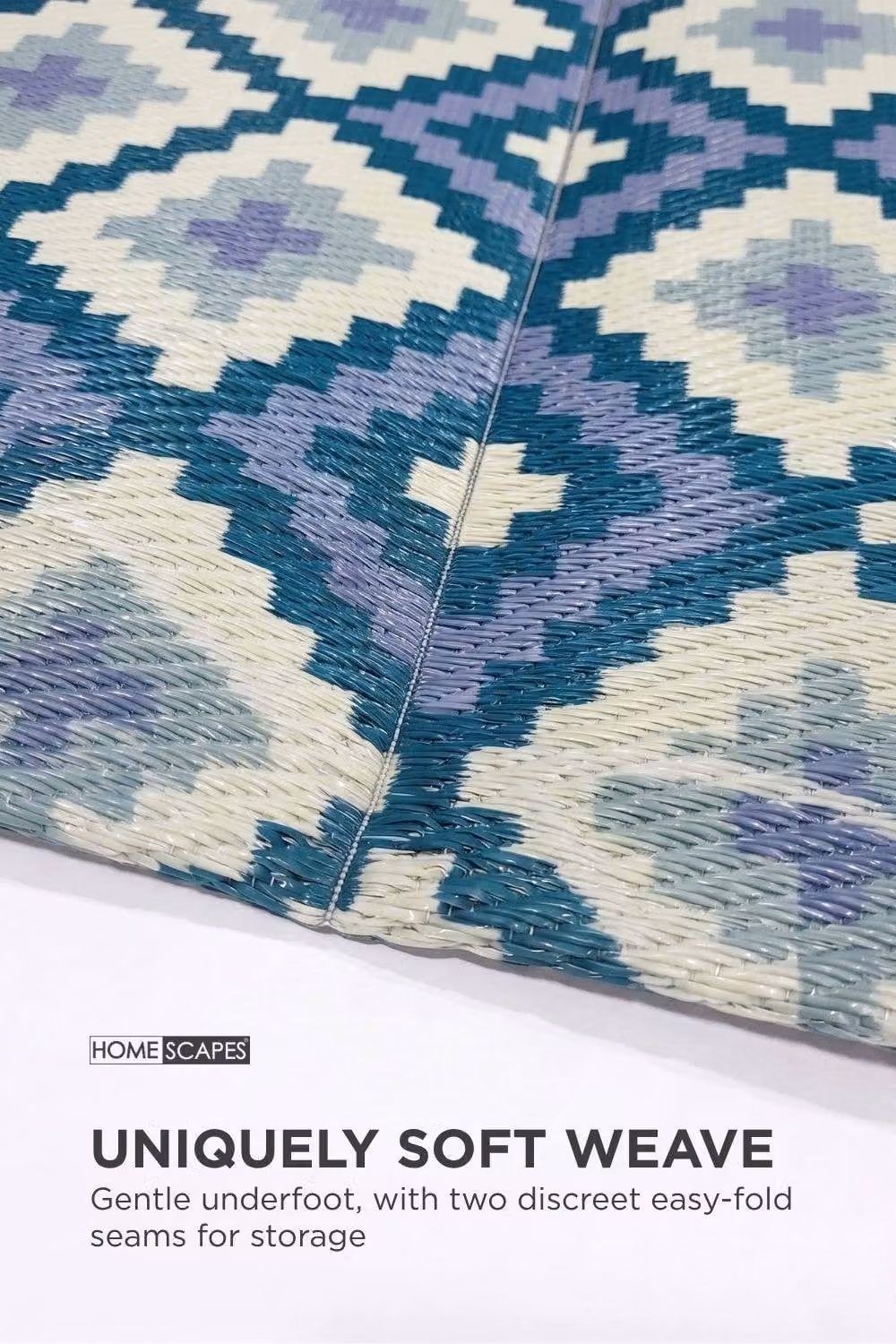 Homescapes Blue Mia Aztec Luxury Outdoor Rug, Reversible and UV-Resistant, W: 240 cm, D: 300 cm – 3