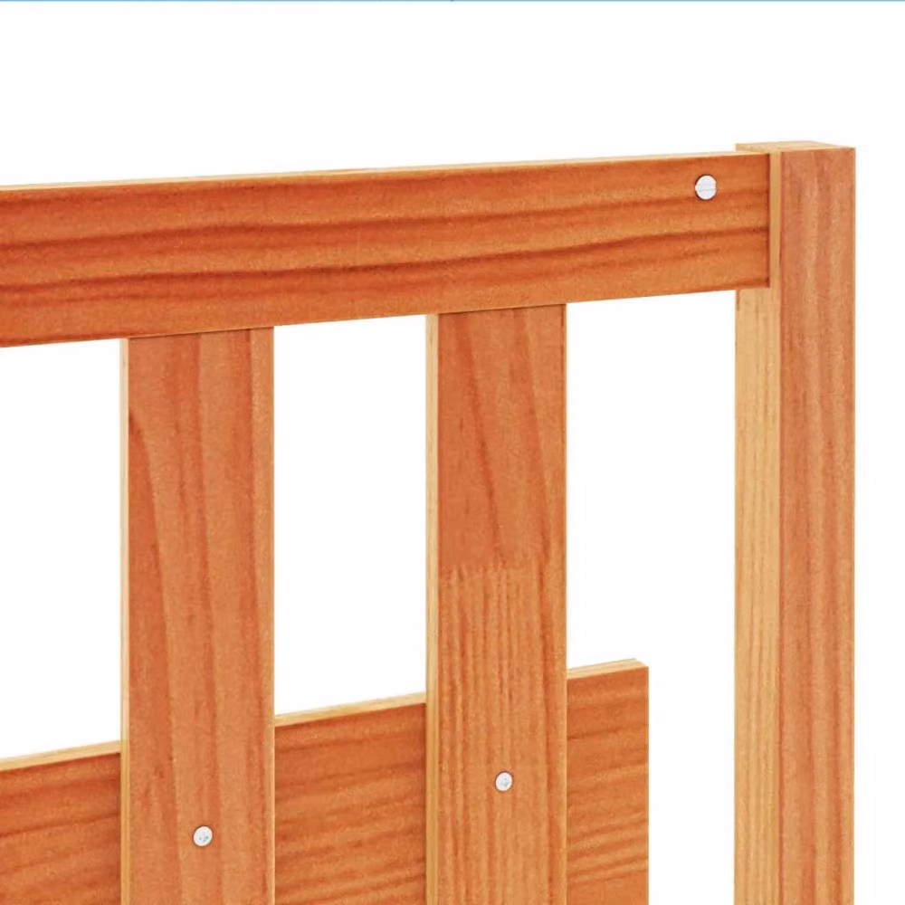 Berkfield Home Solid Pine Wood Headboard in Waxed Brown, Width: 135 cm – 4