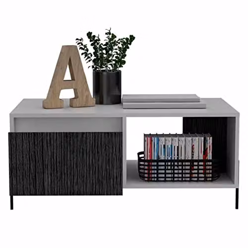 Core Products Dallas Coffee Table with Drawer in White and Grey Oak – 3