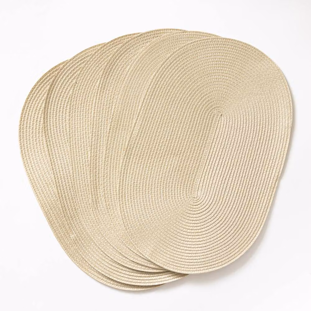 D-C-Fix Wipe Clean Woven Oval Placemats in Beige, 4 Pack – 2