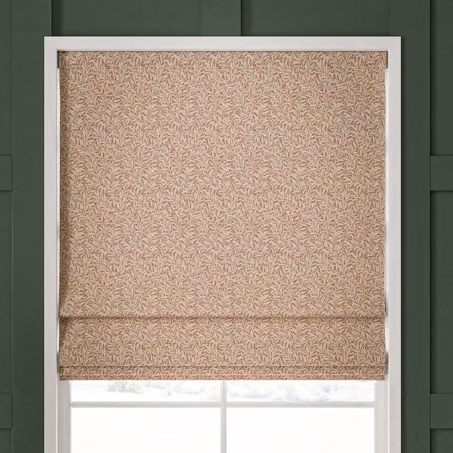 William Morris Willow Bough Floral Blackout Roman Blind in Brick Red, Brown and Multicolour