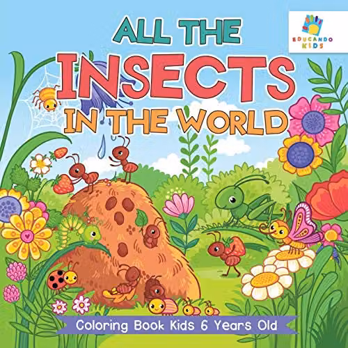 Educando Kids All the Insects in the World Colouring Book for Children, Multicolour