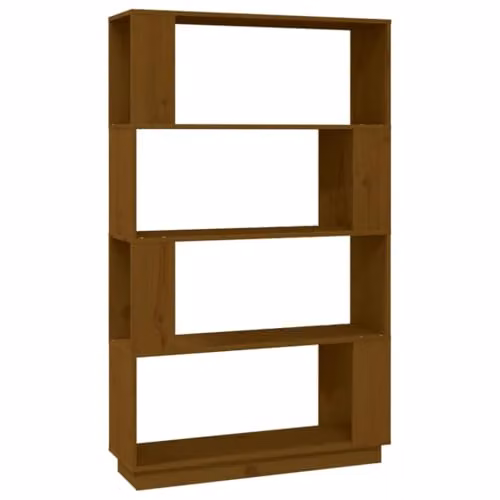 vidaXL Solid Wood Book Cabinet and Room Divider in Honey Brown, W: 80 cm, D: 25 cm, H: 132 cm
