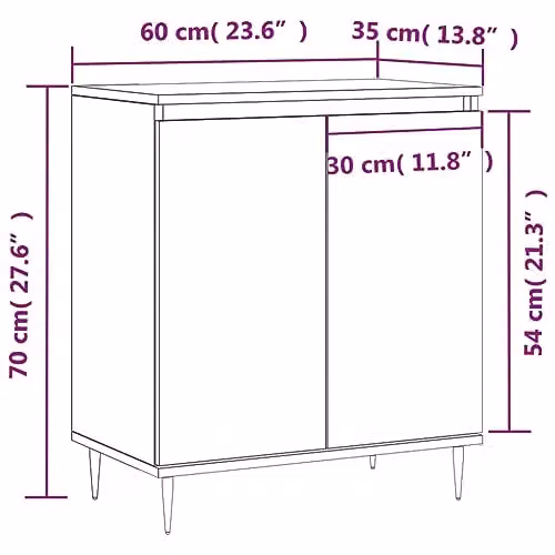 vidaXL Industrial Sideboard in Brown, W/D/H: 60 x 35 x 70 cm – 3