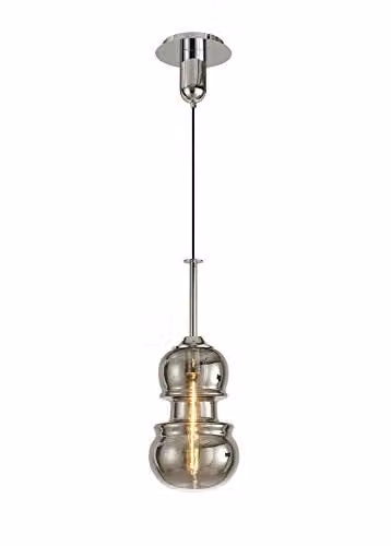 Inspired Mantra Sonata Round Ceiling Pendant in Polished Chrome and Graphite, Diameter: 22 cm, E27