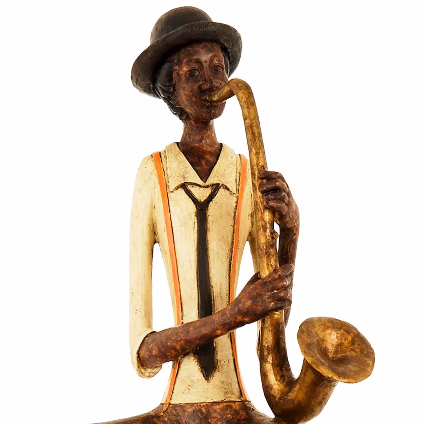 Hill Interiors Sitting Jazz Band Saxophonist Tabletop Figurine in Dark Brown – 2