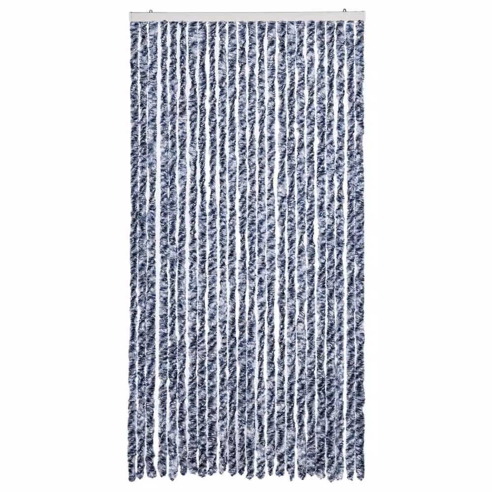 Berkfield Home Blue and White Striped Chenille Fly Curtain, W/H: 100 x 200 cm – 3
