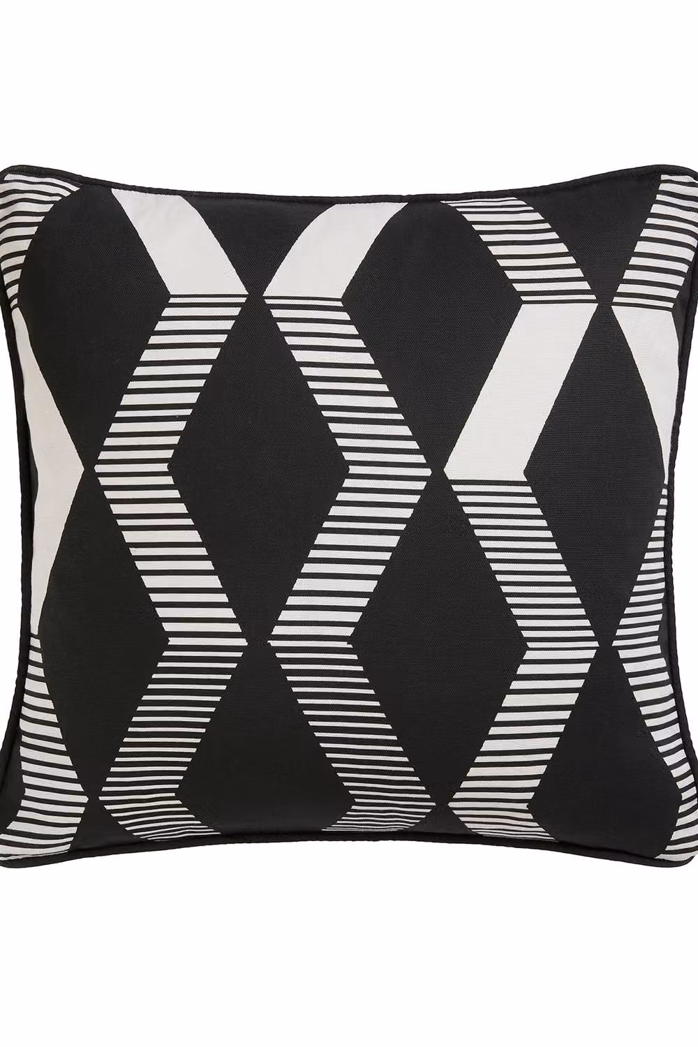 Fusion Rico Black Geometric Square Cotton Outdoor Cushion with Microfibre Pad, 43 x 43 cm – 2