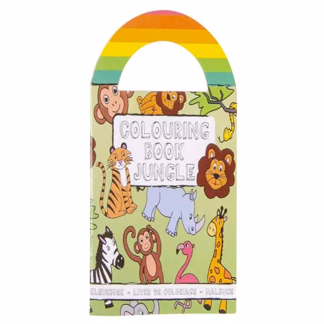 LG-Imports Pack of 12 Wild Animals Colouring Mini Books with Stickers, Multicolour