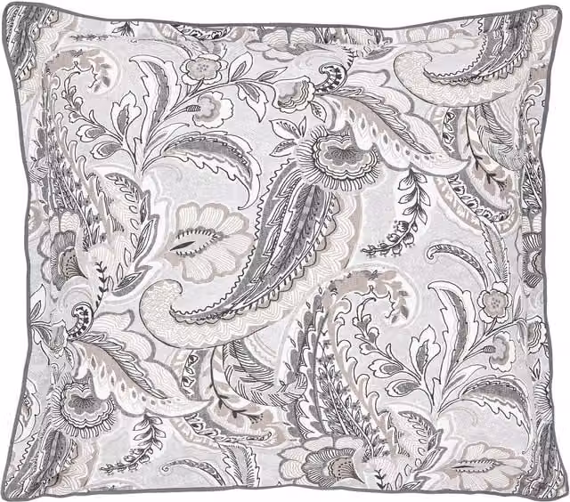 Bedeck of Belfast Kotana Reversible Square Oxford Pillowcases, Grey and Silver Cotton Percale