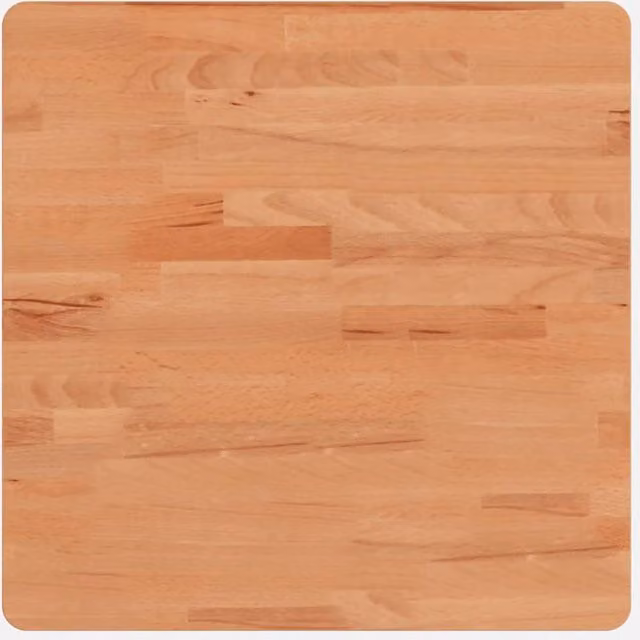 Berkfield Home Square Solid Wood Beech Table Top, Light Brown, W/D/H: 50 x 50 x 4 cm