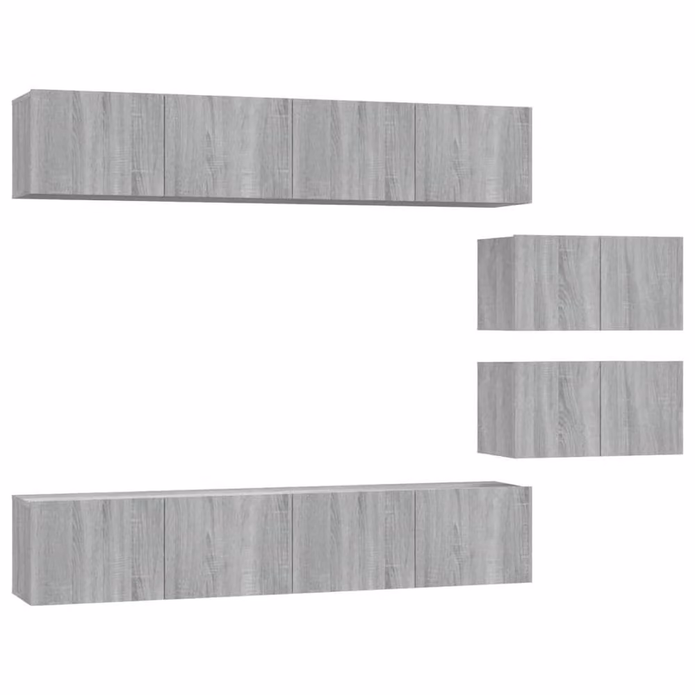 Berkfield Home Classic 4 Piece TV Cabinet Set in Grey Sonoma Matt MDF – 2
