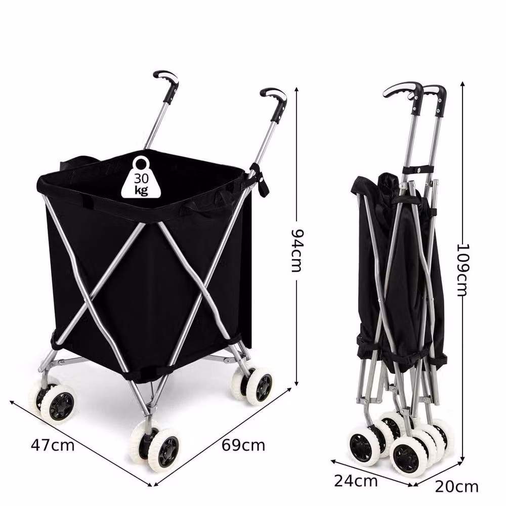 Kelvenix 90L Foldable Lightweight Shopping Cart in Black – 2