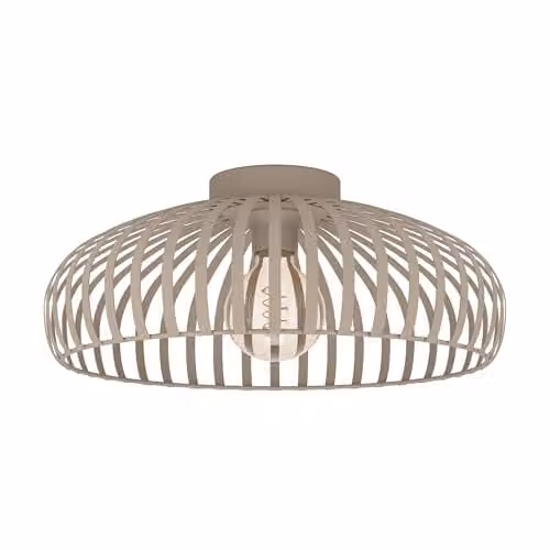Eglo Mogano 3 Minimalist Caged Style Ceiling Light in Sandy Steel Beige – 1