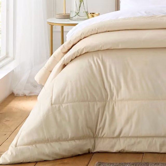 Appletree Harlan Quilted Velvet Bedspread, Cream, 235 x 235 cm