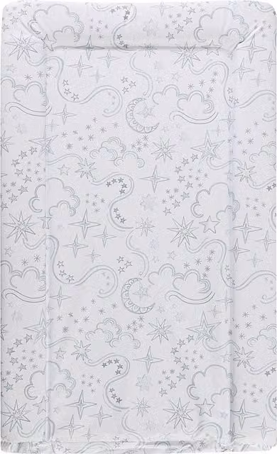 Babycurls Foldable Travel Baby Changing Mat in White with Stars and Swirls Sketches