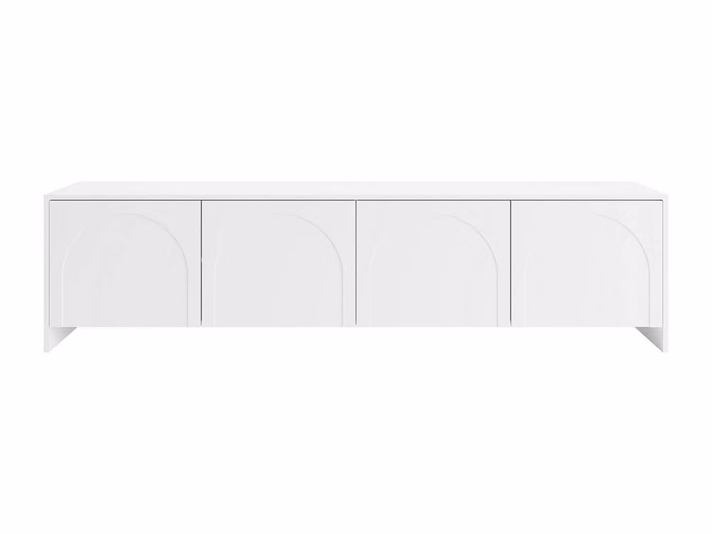 Maison Céphy Nalyra Modern White TV Unit with 4 Doors, W: 198.0 cm, D: 40.0 cm, H: 50.0 cm – 2