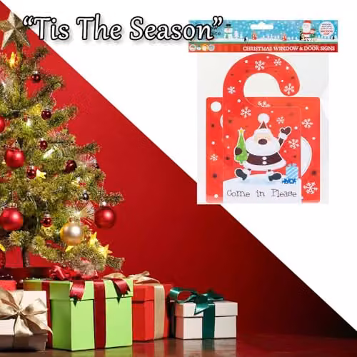 VFM e-Store Santa Stop Here Red Window and Door Sign, W/D/H: 28 x 21.5 x 2 cm – 5