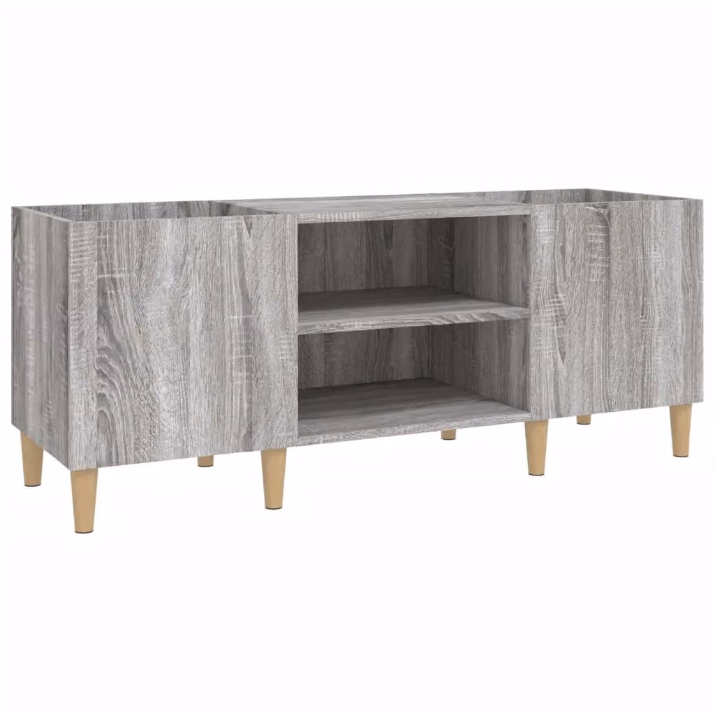 Berkfield Home Record Cabinet in Grey Sonoma, W/D/H: 121 x 38 x 48 cm – 2