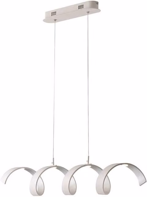 Netlighting HELIX LED Swirl Pendant in White and Silver, 1600lm, 3000K, W: 80 cm, D: 80 cm, H: 13.5 cm