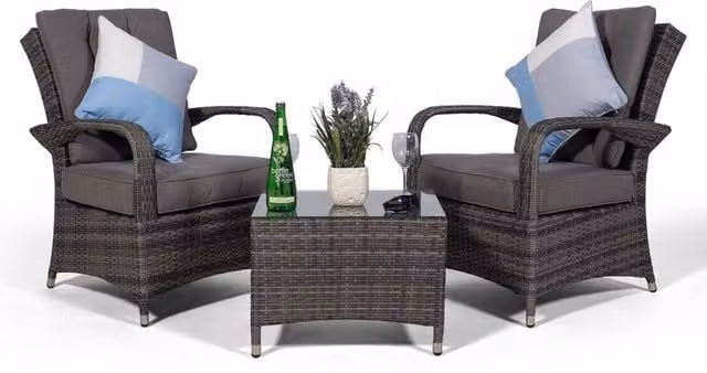 Thats Furniture Giardino Arizona 2 Seater Garden Lounge Set with Coffee Table in Grey