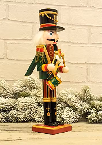 St Helens Home & Garden Nutcracker with Drum Christmas Decoration, Multicolour, Height: 30 cm – 4