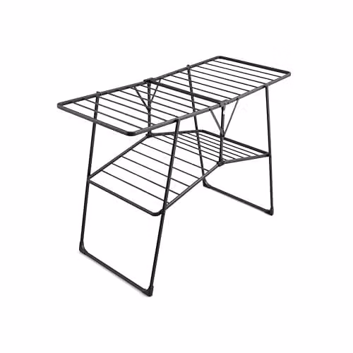 Swan Stealth Easy-Close Collapsible Indoor and Outdoor Clothes Airer, Black, 25m Drying Space, 20kg Capacity – 1