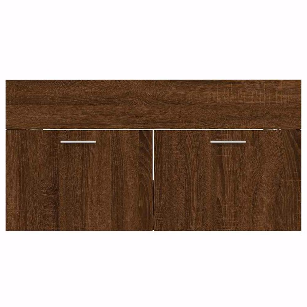 Berkfield Home 2 Piece Modern Bathroom Furniture Set in Brown Oak – 4